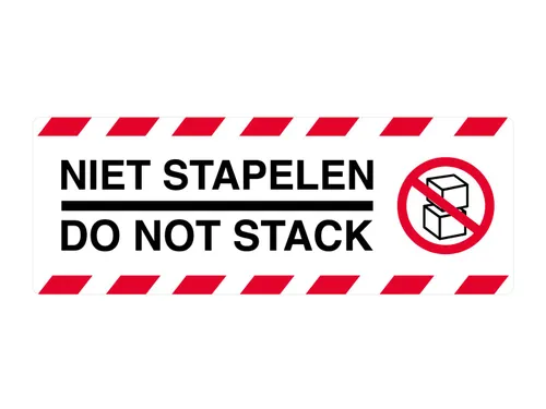 Etiketten Rillprint rol 250 stuks Do not stack 46x125 mm