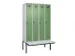 locker met bank,voor scheiding van kleding,HxBxD 2120x1200x815mm,4vak