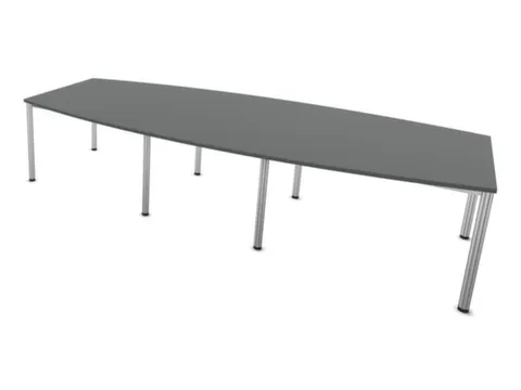 vergadertafel,HxBxD 740x3200x1400mm,vatvormig,MS-donkergrijs