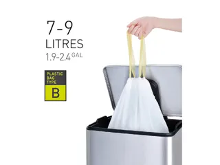 Afvalzak EKO MDPE type B met trekband 40x45cm 7-9 Liter wit - 1