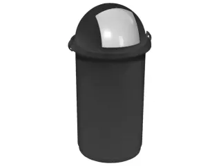 Afvalverzamelaar Kunststof 50 Liter Inworpklep Zilver Behuizing Grijs - 1