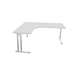 bureau in vrije vorm,HxBxD 740x1800x1600mm,vrije vorm,MP-lichtgrijs - 1