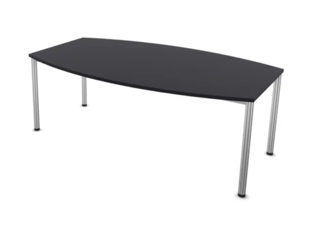vergadertafel,HxBxD 740x2000x1200mm,vatvormig,CC-zwart
