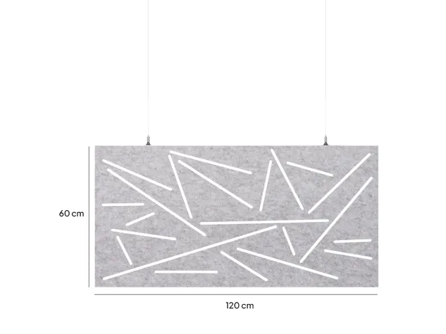 Akoestisch plafondpaneel met patroon uitsnede 60x120cm Lichtgrijs
