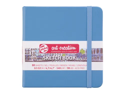 Schetsboek Talens Art Creation 80 witte vellen 140gr 120x120mm blauw