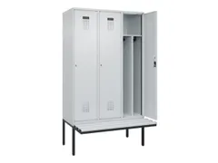 locker met bank,voor scheiding van kleding,HxBxD 2120x1200x815mm,3vak