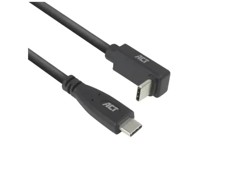 Kabel ACT USB-C standaard naar USB-C hoek boven/beneden 10Gbps 2m