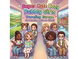 Kleurboek Cute Cozy Bubbly Girls Traveling