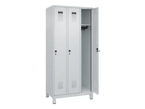 locker,HxBxD 1950x900x500mm,3vak,vak B 300mm,draaigrendel,voeten