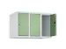 opzetkast,v. locker,3vak.,vak B 250mm,HxBxD 500x750x500mm,vleugeldeur