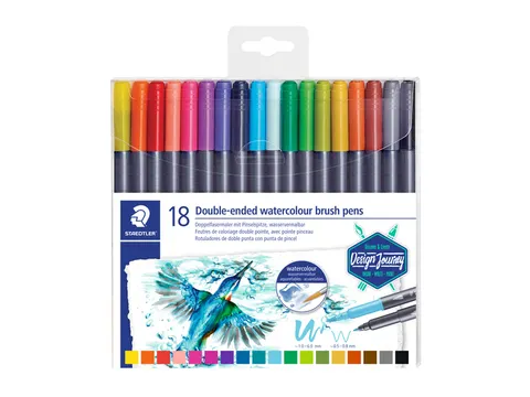 Brushpen Staedtler 3001 Marsgraphic duo 0.5-6mm blister à 18st ass