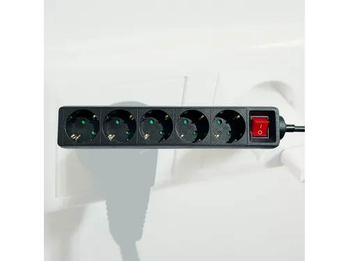 Stekkerdoos BRASQ 5 voudig 1.4 meter zwart