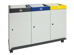 Afvalverzamelstation Vuurremmend 3x 70 Liter 950X1210X380Mm Grijs