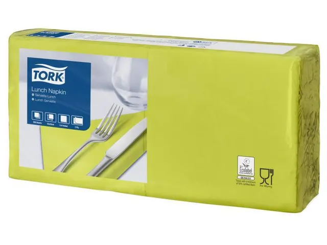 Tork 477840 Lunchservet 33x33cm 2-laags 1/4 vouw 10x200st Lime