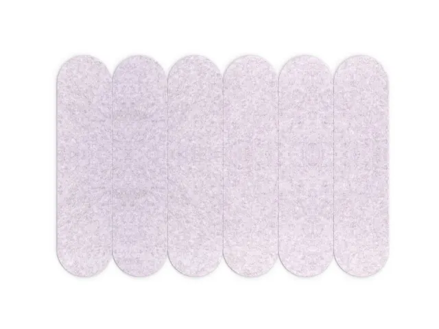 Akoestische PET-vilt ovale stroken lichtgrijs 30x120cm 6 stuks