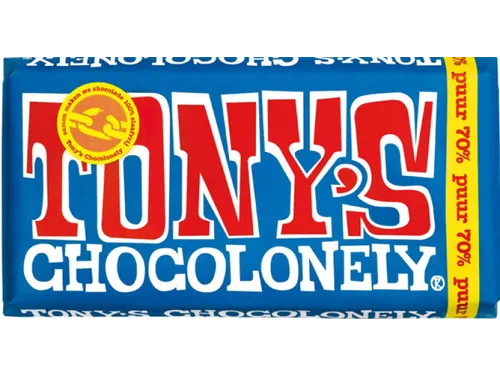 Chocolade Tony's Chocolonely reep 180gr puur