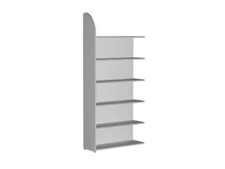 Basisveld 2250x1000x325mm 6legborden 1zijpaneel Achterwand Lichtgrijs - 1