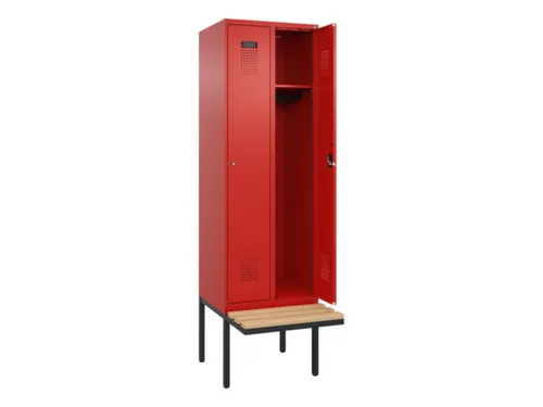 locker met bank,HxBxD 2120x600x815mm,2vak,vak B 300mm,cilinderslot