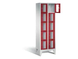 Lockerkast 1850x610x500mm 2x5 vakken Cilinderslot Poten, RAL3003
