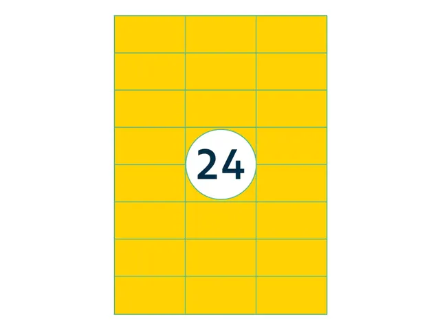 Gekleurde Etiketten 70x37mm Geel 42712