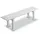 Kunststofbank 415x1500x370mm Zit H 415mm 5 Latten 2 Pootstellen Wit