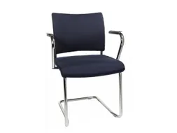 Bezoekersstoel Armleuningen Donkerblauw Stof Zitting 450x480x450mm