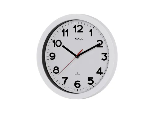 Wandklok MAUL Step RC Ø30x5cm kunststof wit/wit