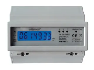 Driefasige KWH-Meter Voor DIN-Rail Montage - 7Modules - Professioneel - 1