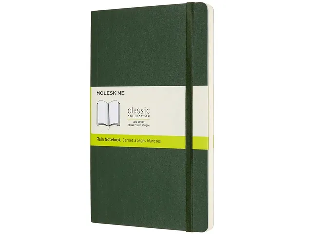 Notitieboek Moleskine large 130x210mm blanco soft cover myrtle green