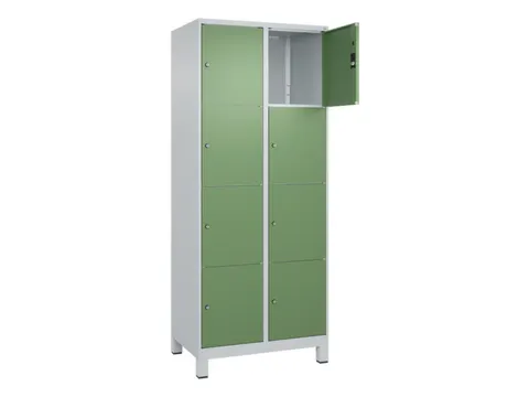 lockerkast,HxBxD 1950x800x500mm,2x4vakken,vak B 400mm,cil.-slot,voeten