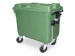 Vuilcontainers,660l,romp HDPE groen,HxBxD 1165x1265x775mm,4zwenkwielen