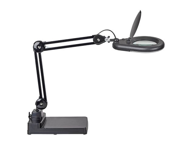 Loeplamp LED MAULviso Zwart met voet | BureaulampenWinkel.be