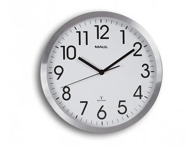 Wandklok MAUL Move RC Ø30,5cmx4.5cm aluminium/wit incl.batterij