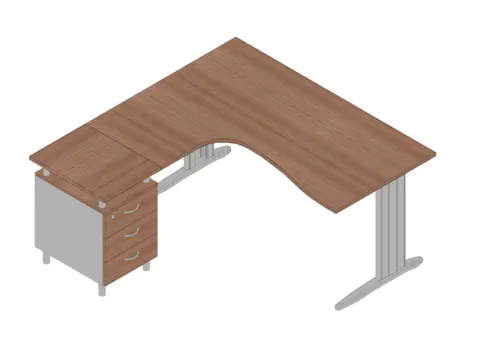 Bureauset Bureau Staand Ladeblok Links 730x1600x1650mm Canaletto