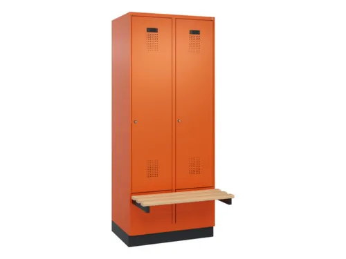 locker met bank,HxBxD 1950x800x815mm,2vak,vak B 400mm,cilinderslot
