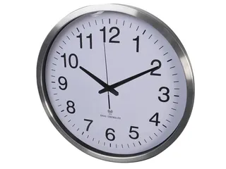 Aluminium Wandklok Ø50cm Radio controlled cijferaanduiding Zilver - 2
