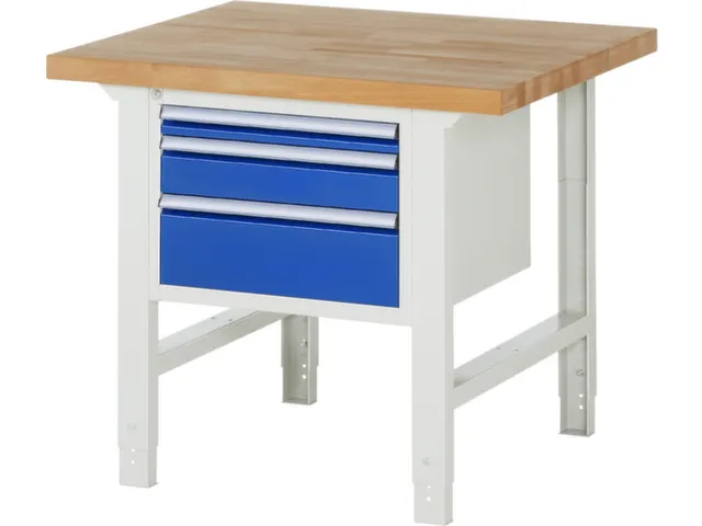 établi HxlxP 790-1140x1000x900mm plateau hêtre force 750kg 4 pieds