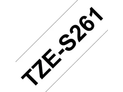 Brother TZe-S261 labeltape zwart op wit – sterk klevend - breedte 36