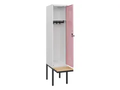 locker met bank,HxBxD 1950x400x815mm,1vak,vak B 400mm,draaigrendel