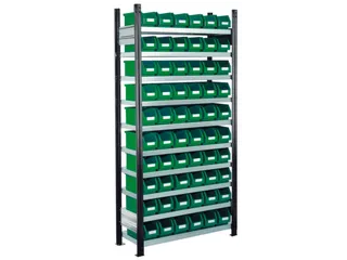 Bakkenstelling 2000x1000x300mm 60bakken PE groen vakl. 125kg eenzijdig - 2