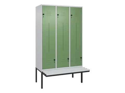 Z-garderobekast,HxBxD 2120x1200x815mm,6vak,vak B 400mm,draaigrendel