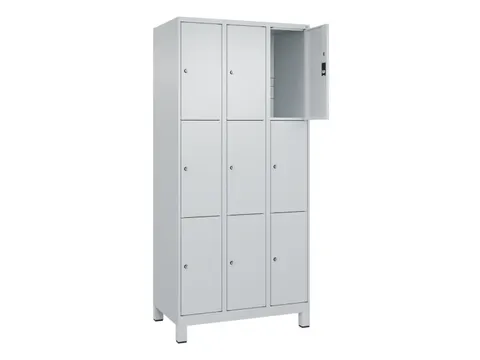 lockerkast,HxBxD 1950x900x500mm,3x3vakken,vak B 300mm,cil.-slot,voeten