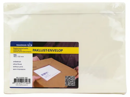 Paklijstenvelop Binnenmaat 165x122mm A6 Onbedrukt 100 Stuks