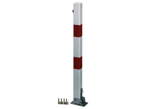 Afzetpaal Vierkant 70x70mm Omlegbaar Cilinderslot Platte Kop