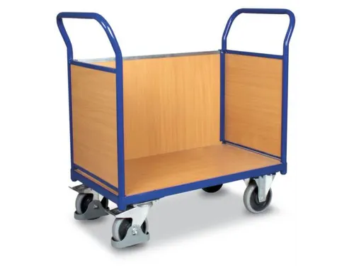 Platformwagen 400kg Laadvlak 850x480mm 3 Wanden Ral 5010 Beuken