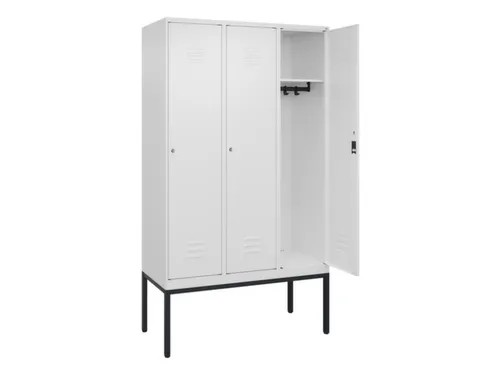 locker,HxBxD 2120x1200x500mm,3vak,vak B 400mm,cil.-slot,voetonderstel
