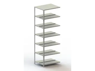 Schroefstelling Aanbouwveld Ral7035 2200x752x604mm 7legborden 80kg - 1
