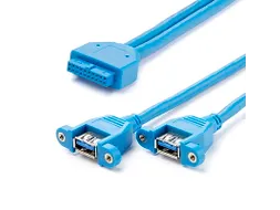2-poort Inbouwpaneel USB 3.0 Kabel - USB A naar Moederbord Aansluitkab