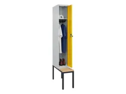 locker met bank,HxBxD 2120x300x815mm,1vak,vak B 300mm,draaigrendel