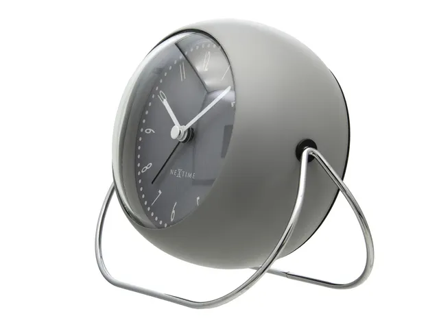 Wekker NeXtime Bubble alarm clock 11x8cm grijs metaal